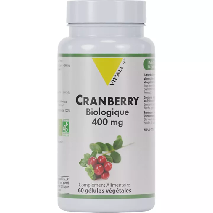 Vitall+ Biologische Cranberry 400mg 60 vegetarische Kapseln