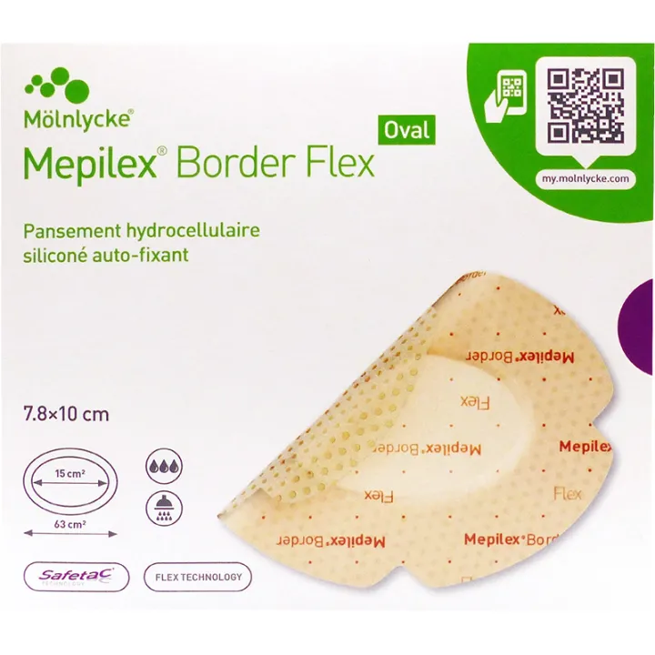 Penso Hidrocelular Auto-Fixante de Silicone Oval Mepilex Border Flex