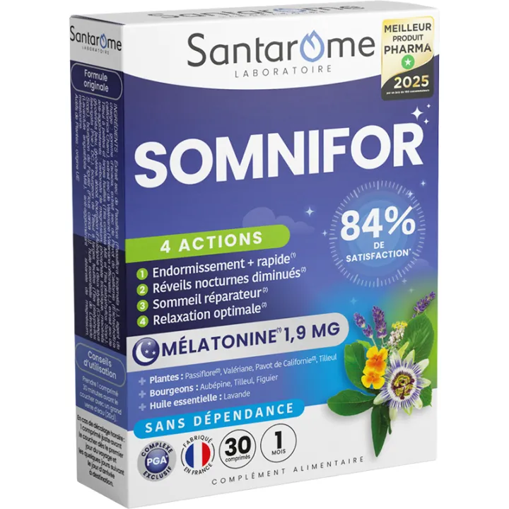 Santarome Somnifor 4 Actions Мелатонин 1,9 мг