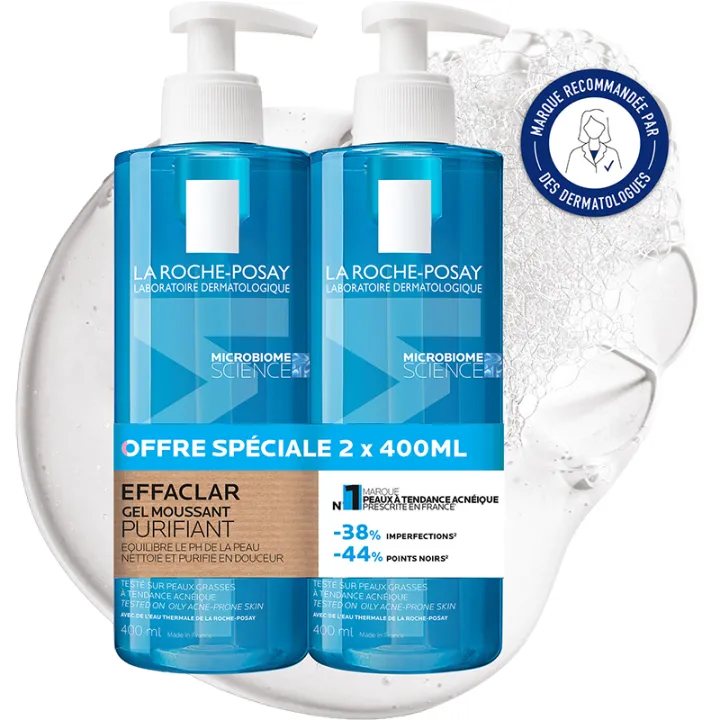 Effaclar Zuiverende Schuimende Gel, set van 2 x 400 ml 