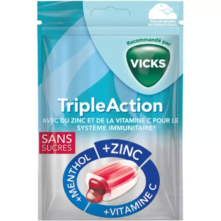Vicks Triple Action Bonbons zuckerfrei 72g