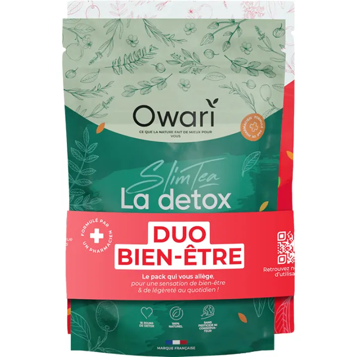 Owari Slim'Tea Wellness Duo Detox + Kersenstaarten 2x50g