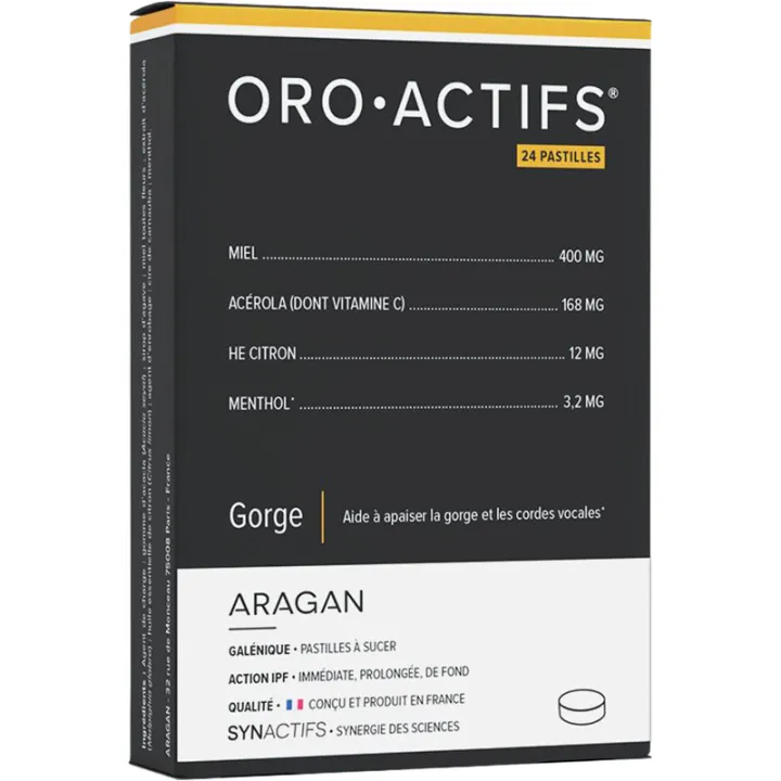 OroActifs Bio gorge 24 pastilles à sucer Synactifs
