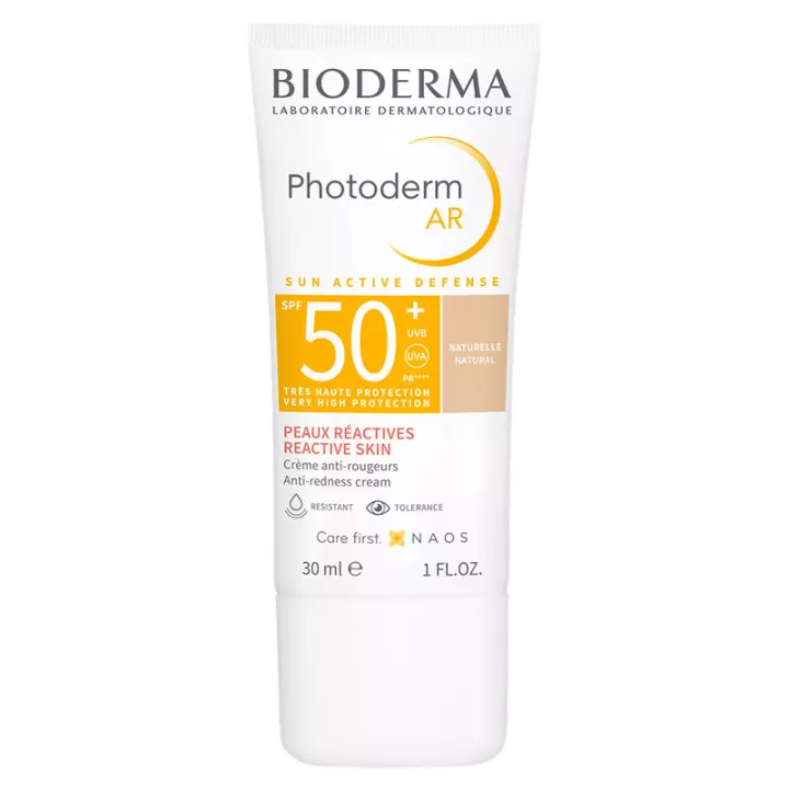 Bioderma Photoderm AR SPF50+ creme com cor natural pele reativa 30 ml