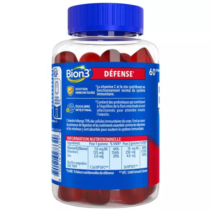 Защитные жевательные конфеты BION 3 со вкусом красных фруктов x60