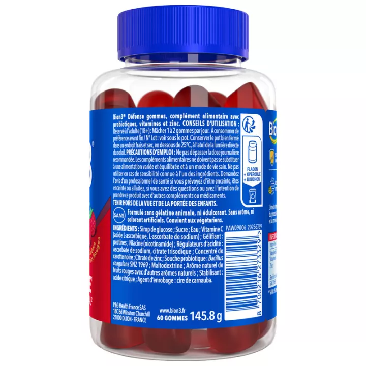 Защитные жевательные конфеты BION 3 со вкусом красных фруктов x60