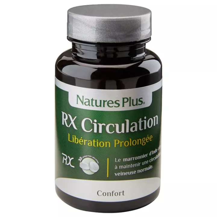 Natures Plus RX Circulation 30 compresse A lunga durata d'azione