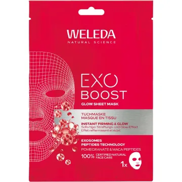 Weleda Exo Boost Glow Granatapfel & Maca Peptide Tuchmaske x1