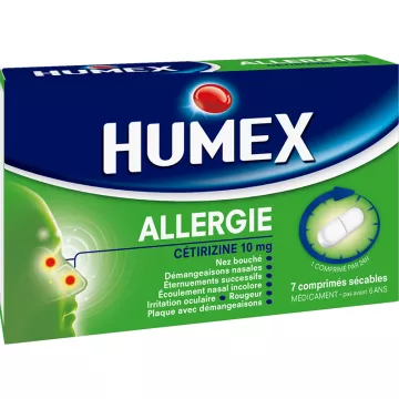 Humex Allergie Cetirizine 10 mg 7 comprimés
