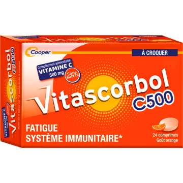 Vitascorbol C500 Vitamine C 500 mg 24 comprimés à croquer