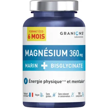 Granions Dubbel Marine Magnesium 360mg + Bisglycinaat 180 tabletten