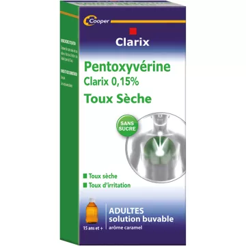 Clarix Pentoxyvérine 0.15 % Toux Sèche Adulte 200 ml