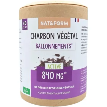 Nat & Form Plantaardige houtskool 120 capsules 