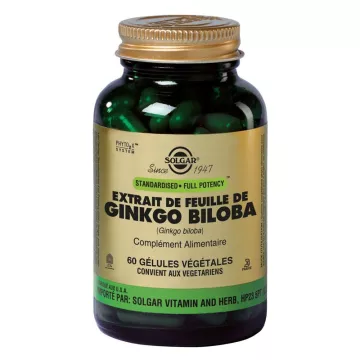 Solgar Ginkgo Biloba Leaf Extract 60 Plantaardige Capsules