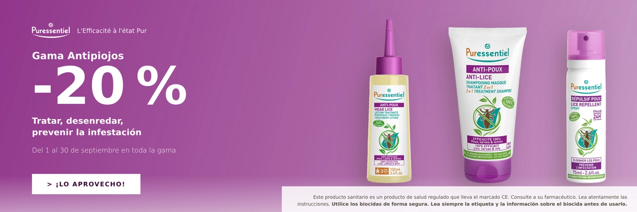 Oferta Puressentiel contra los piojos