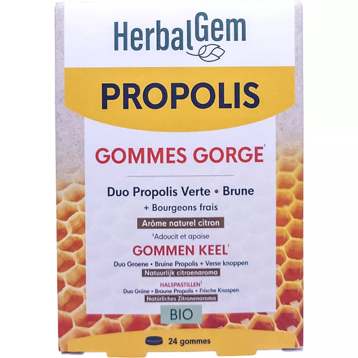 Herbalgem Própolis Gomas para a Garganta Biológicas 