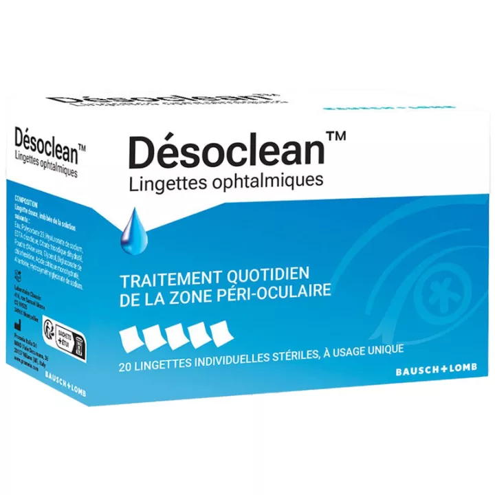 Bausch+Lomb Désoclean 20 Lingettes Ophtalmiques