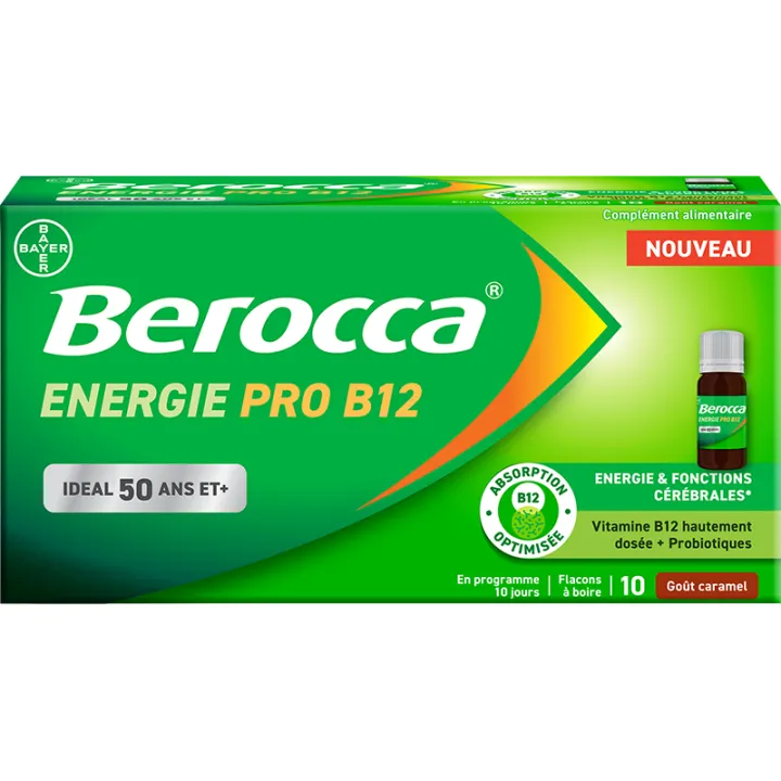 Berocca Énergie Pro B12 50 лет и старше 10 флаконов по 10 мл