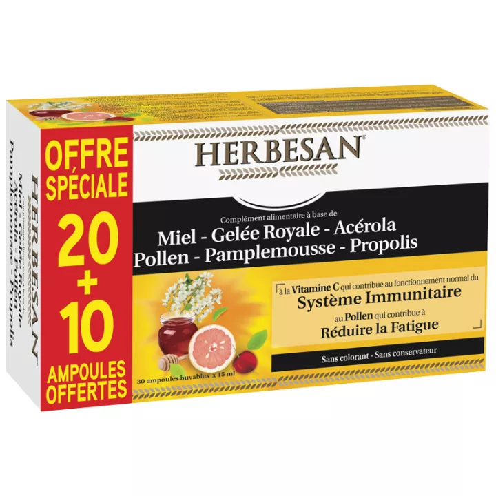 Herbesan Honig Gelee Royale Propolis 30 Ampullen