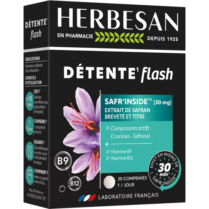 Herbesan Détente Flash Sraf'Inside - Saffron - 30 tablets