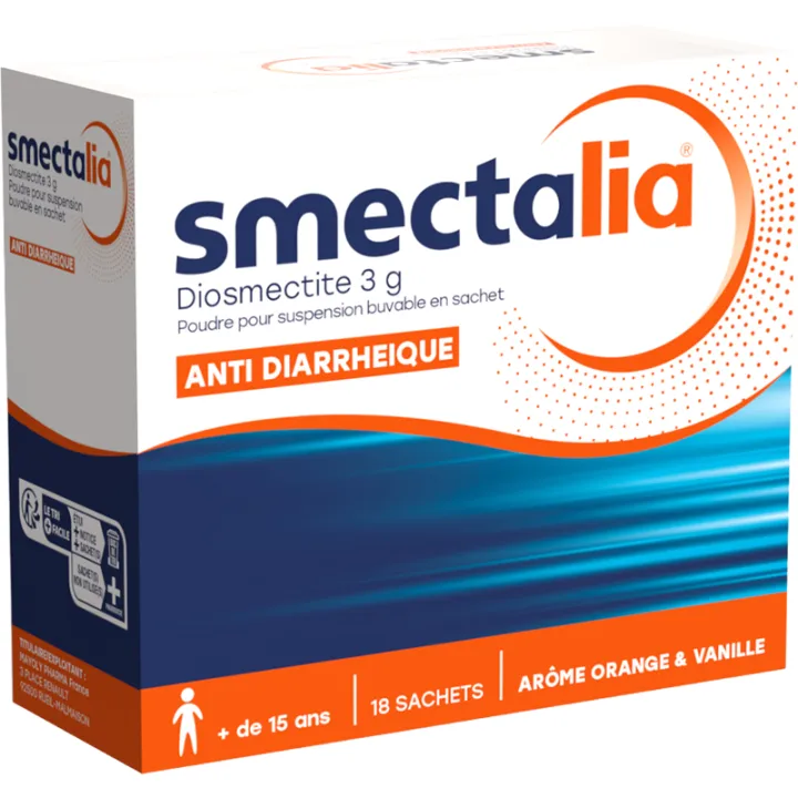 Smectalia Anti Diarrea 18 Sobres Sabor Naranja Vainilla
