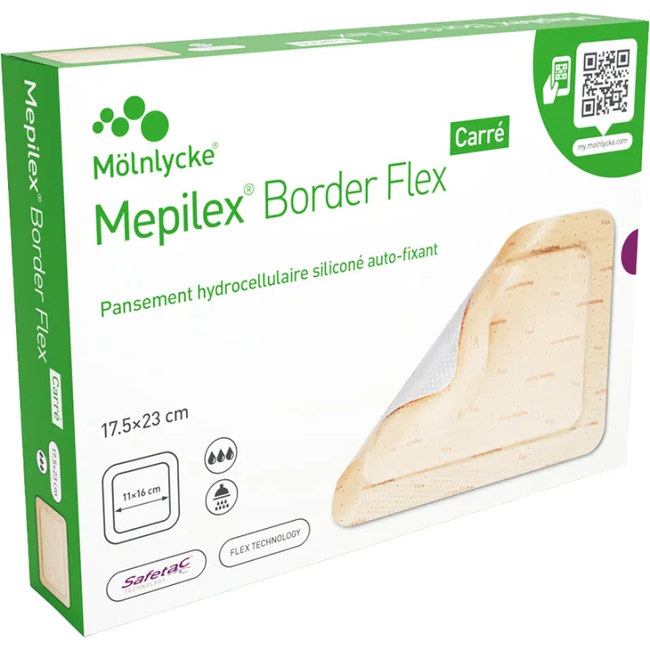 Mepilex Border Flex Quadratischer Hydrozellulärer Silikonverband Selbstfixierend
