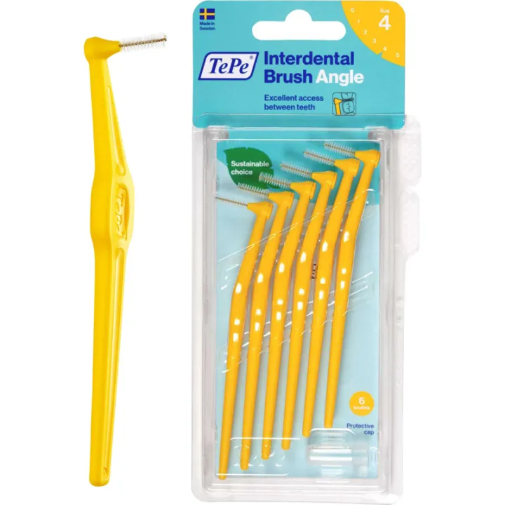 Tepe Interdental Brushes Angle with Handle x6