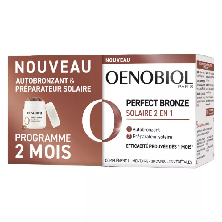 Oenobiol Perfect Bronze 2 в 1 Капсулы для самостоятельного загара и ухода за кожей от солнца