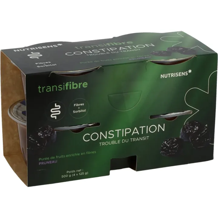 Nutrisens Transifibre Constipation Purée de Fruits 4x125g