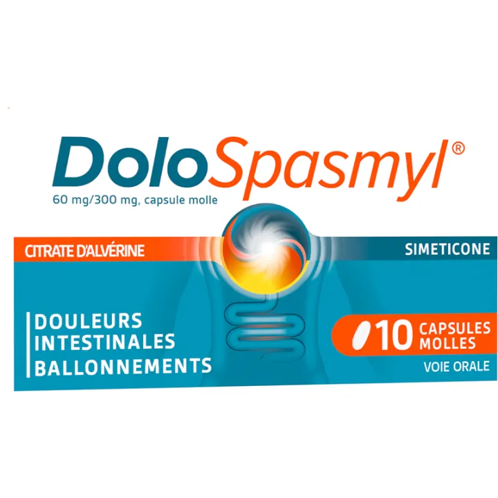 DoloSpasmyl Alvérine Simeticone Antispasmodique Digestif 10 capsules