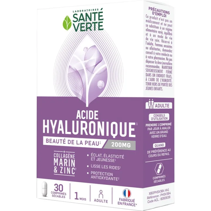 Acide Hyaluronique Santé Verte 30 Comprimés