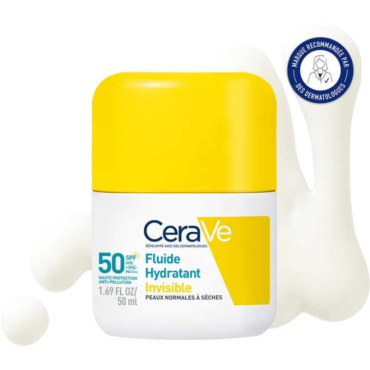 CeraVe Fluido Hidratante Invisível SPF50+ Pele Normal a Seca 50ml