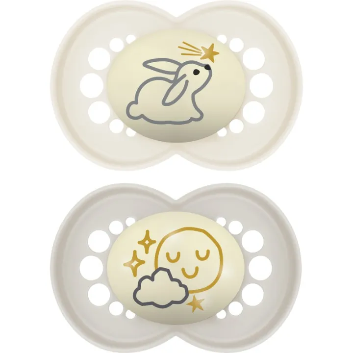 Mam Sucette Original Nuit +6 Mois lot de 2 Ref 23
