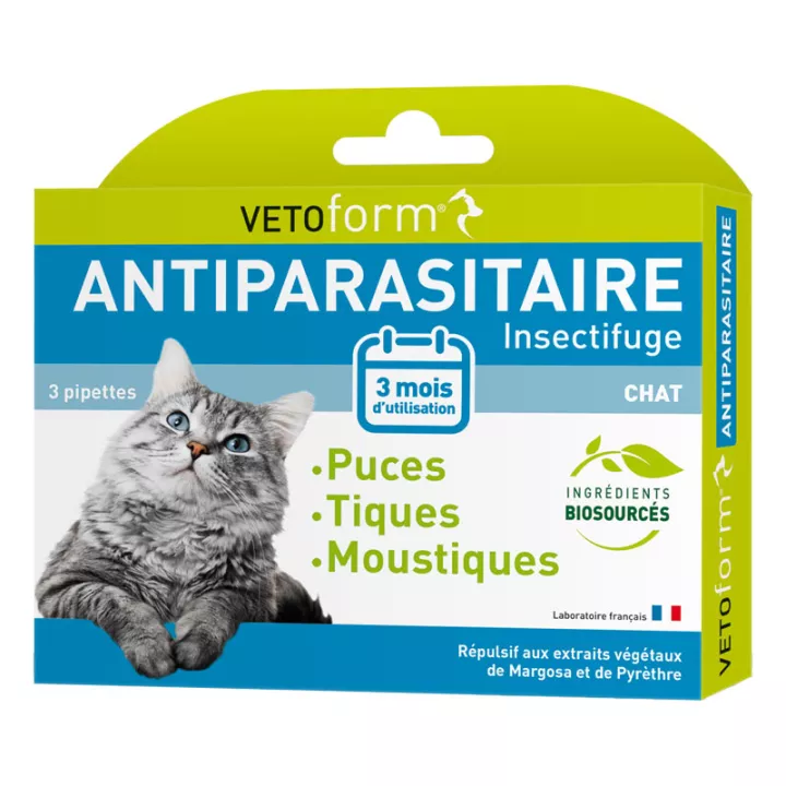 Pipettes insectifuge naturel VETOFORM pour Chat Spot-on