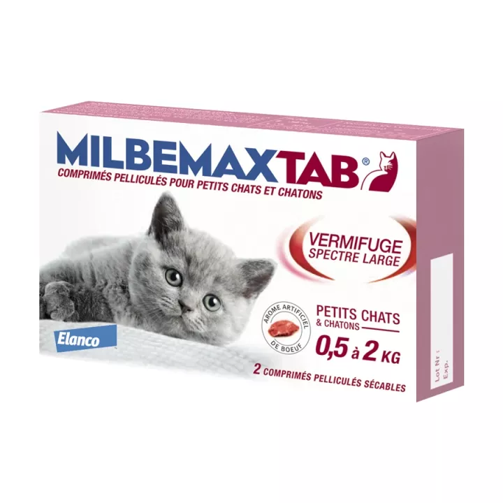 MilbemaxTab Vermífugo Gatos +2 kg 2 comprimidos Elanco