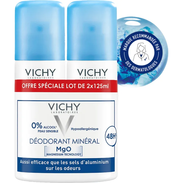Vichy Desodorizante Mineral Spray 48h Sem Sal de Alumínio 125 ml