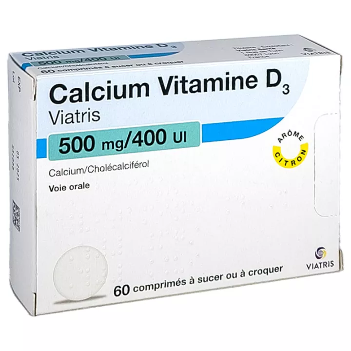 Cálcio Vitamina D3 500 mg/400 UI Mylan 60 comprimidos