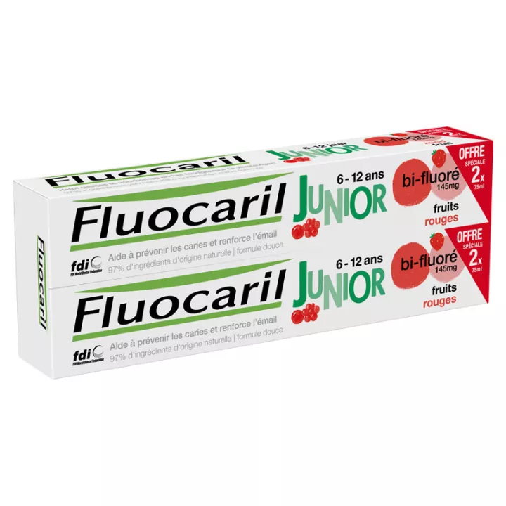 Fluocaril Junior 6-12 ans Gel Dentifrice Fruits Rouges 75 ml