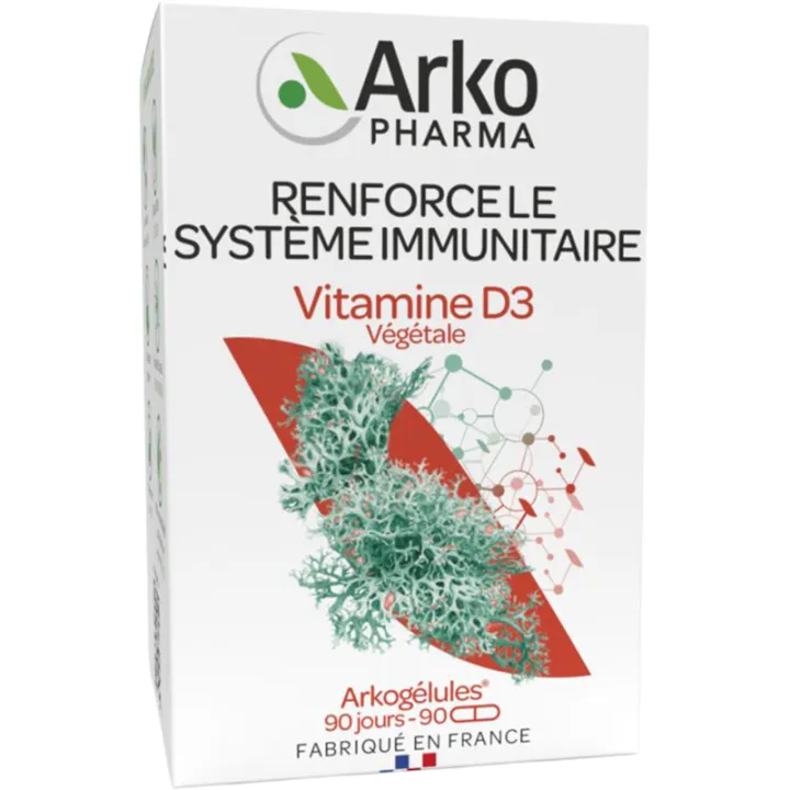 Arkocapsule Vitamine D3 Végétale 2000 UI Système Immunitaire 90 capsule