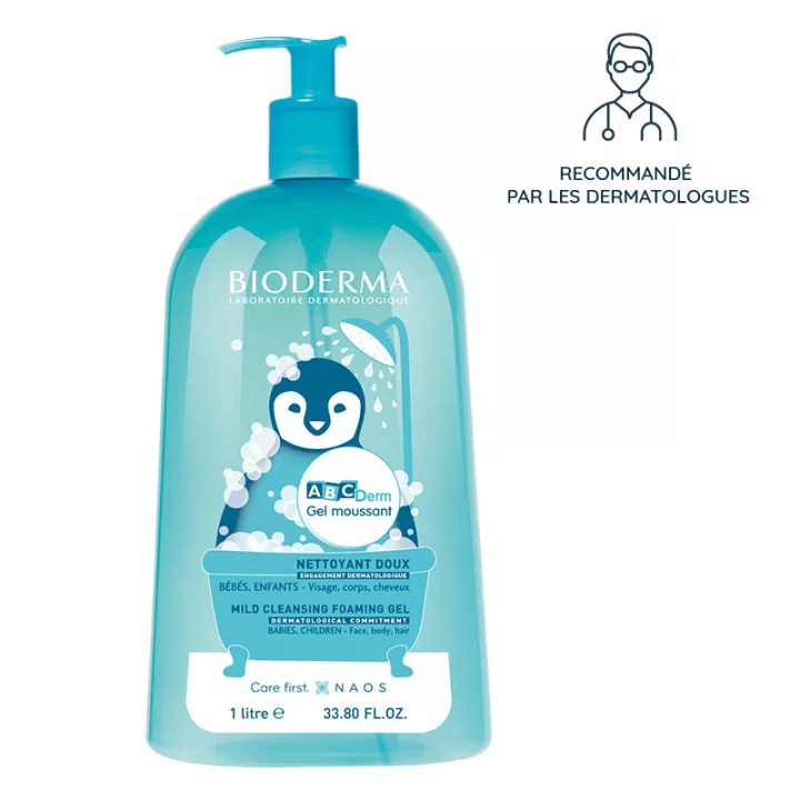 Bioderma ABCderm Gel Moussant Nettoyant Doux 1 L