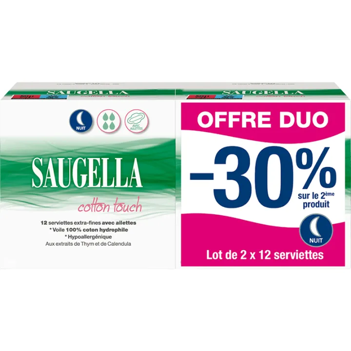 Saugella Cotton Touch Night Towels 12 towels