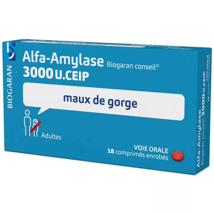 Alfa-amylase 3000 IU Biogaran Conseil 18 tablets