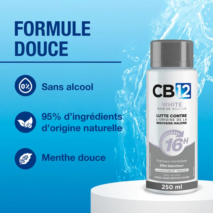 CB12 White Mondwater met een lichte pepermuntgeur 250 ml