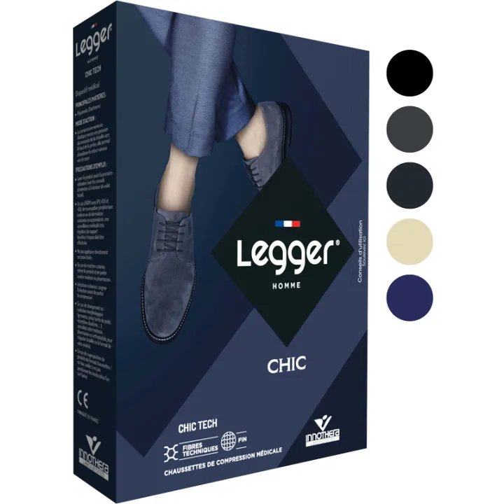 Chaussettes de Contention Legger Chic Tech Homme Classe 2