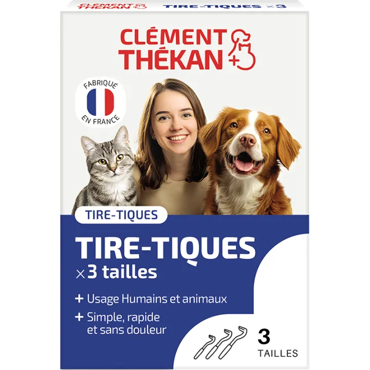 Zeckenentferner mit Haken, 3 Größen, Clément Thekan