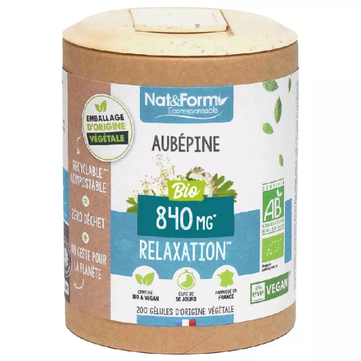Nat & Form Aubepine Bio 200 Gélules Végétales 