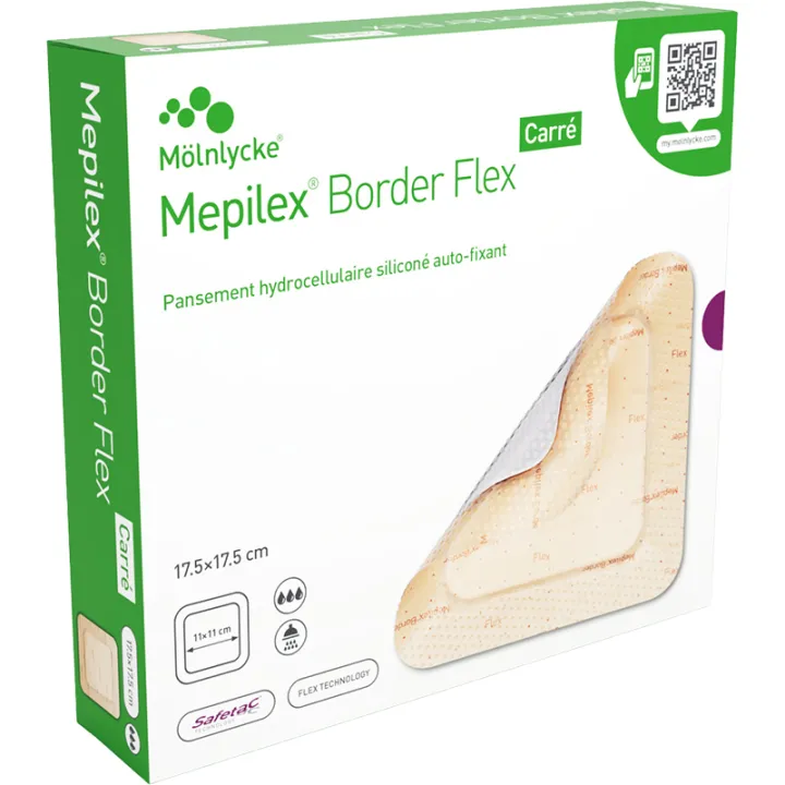 Mepilex Border Flex Quadratischer Hydrozellulärer Silikonverband Selbstfixierend