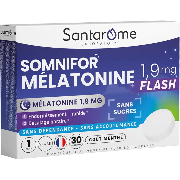 Somnifor Mélatonine 1,9 mg 30 comprimés Santarome