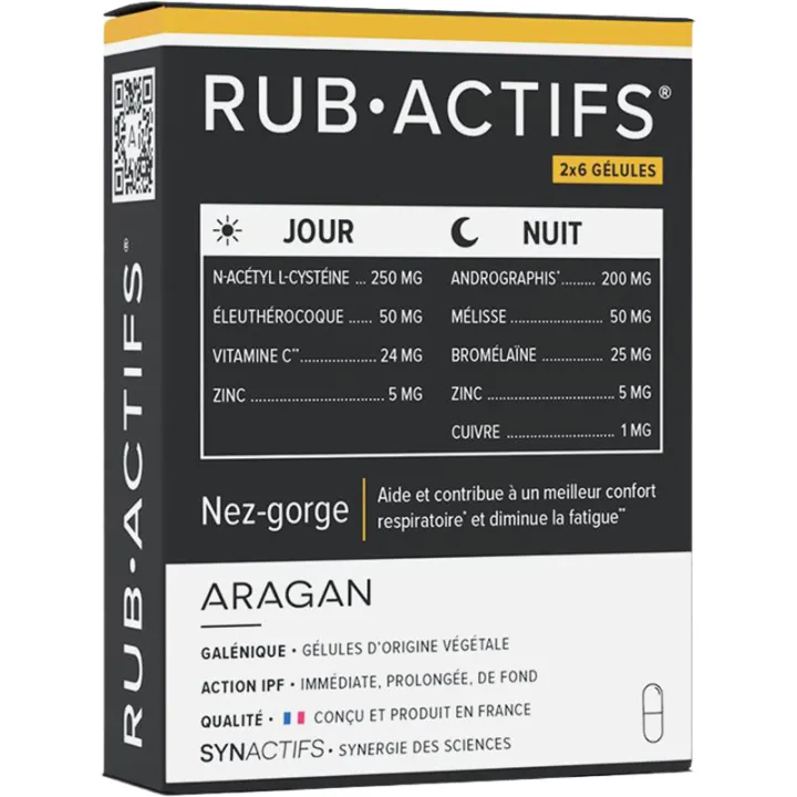 RubActifs Jour et Nuit nez et gorge 2 x 6 gélules Synactifs