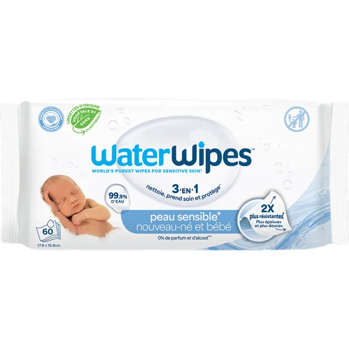 WaterWipes Feuchttücher mit Wasser 60 Tücher